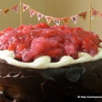 Eggless Black Forest Cake with Cherry Pie Filling & Chocolate Ganache