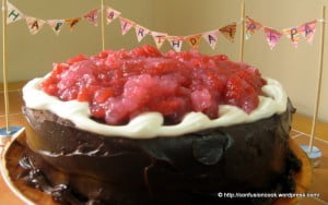 Eggless Black Forest Cake with Cherry Pie Filling & Chocolate Ganache