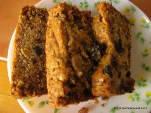 Close-up of Eggless Christmas Fruit Cake, ready to enjoy