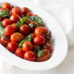 Close-up of cherry tomatoes ready to be roasted