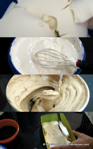 Step-by-step images of making eggless tiramisu with homemade savoiardi