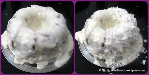 Eggless Banana Pound Cake with Coconut Cream Cheese Frosting