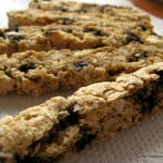 A plate filled with eggless cappuccino biscotti slices, perfect for dipping in a hot cappuccino