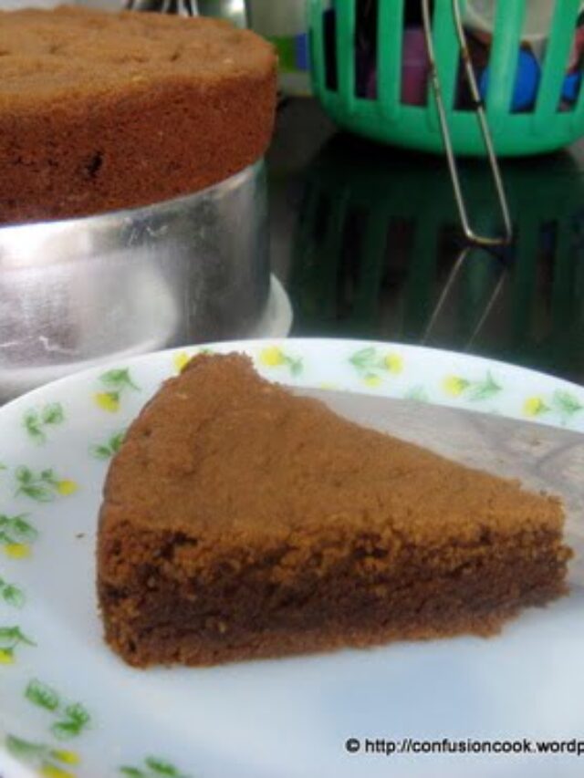 A whole Chocolate Ricotta Cheese Pound Cake inside the cake tray