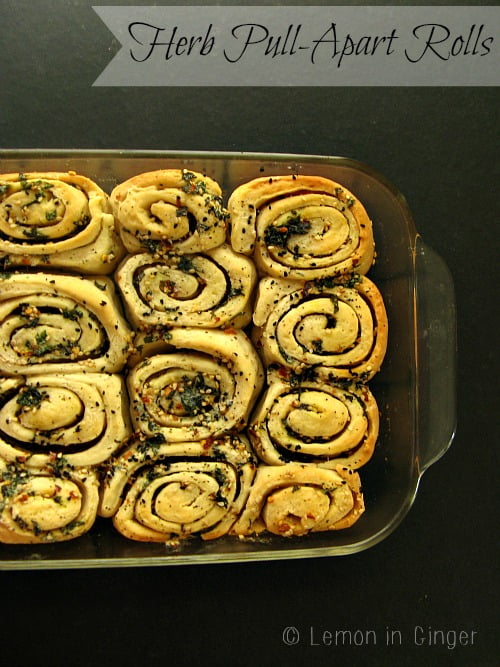 Eggless Herb Pull-Apart Rolls