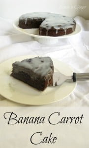 Eggless banana carrot cake with cream cheese frosting