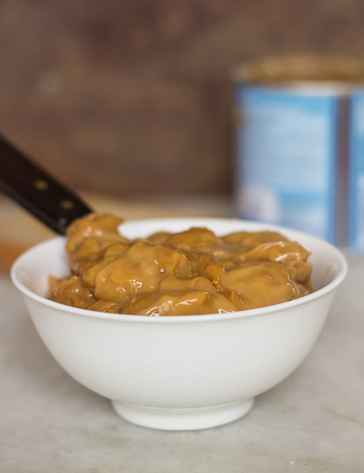 Thick and creamy dulce de leche close-up texture
