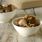 Close-up of creamy roasted banana ice cream scooped in a bowl