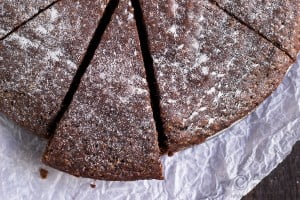 Top view of multiple slices of Eggless Chocolate Wine Cake