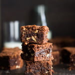 Healthy chocolate amaranth brownies ready to serve