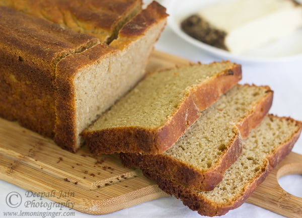 Freshly baked whole wheat bread loaf came out of the oven
