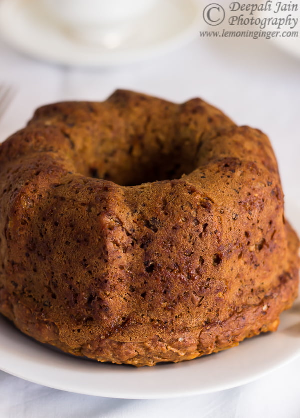 Eggless Whole Wheat Carrot and Orange Zest Bundt Cake