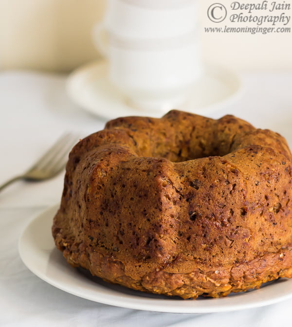 Eggless Whole Wheat Carrot and Orange Zest Bundt Cake