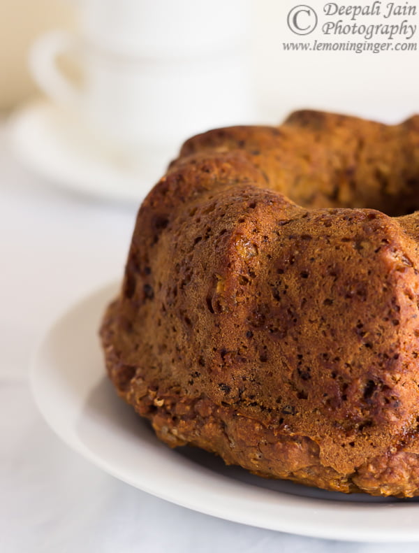 Eggless Whole Wheat Carrot and Orange Zest Bundt Cake