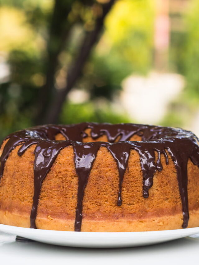 Close-up of the smooth, golden crust of a freshly baked Vanilla Bundt Cake