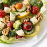 Best romaine lettuce salad with vegetables and dressing