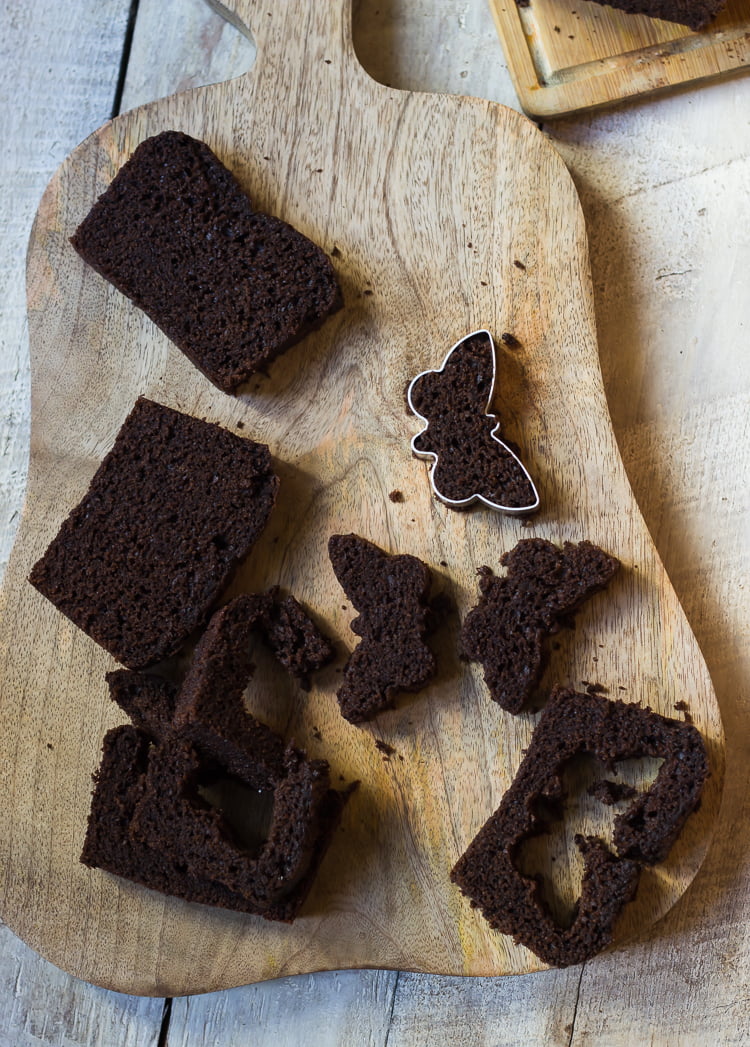 Cake preparation showing the butterfly design creation process