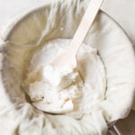 Freshly made mascarpone cheese ready for tiramisu