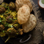 Traditional Surti Undhiyu served with puris
