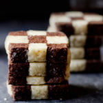 Close-up view of classic checkerboard cookies, ready to enjoy