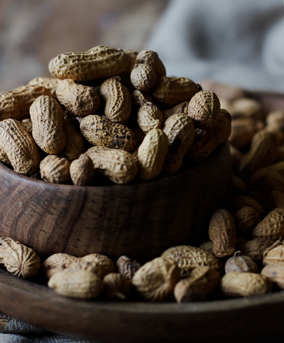 Closeup view of a peeled raw peanuts