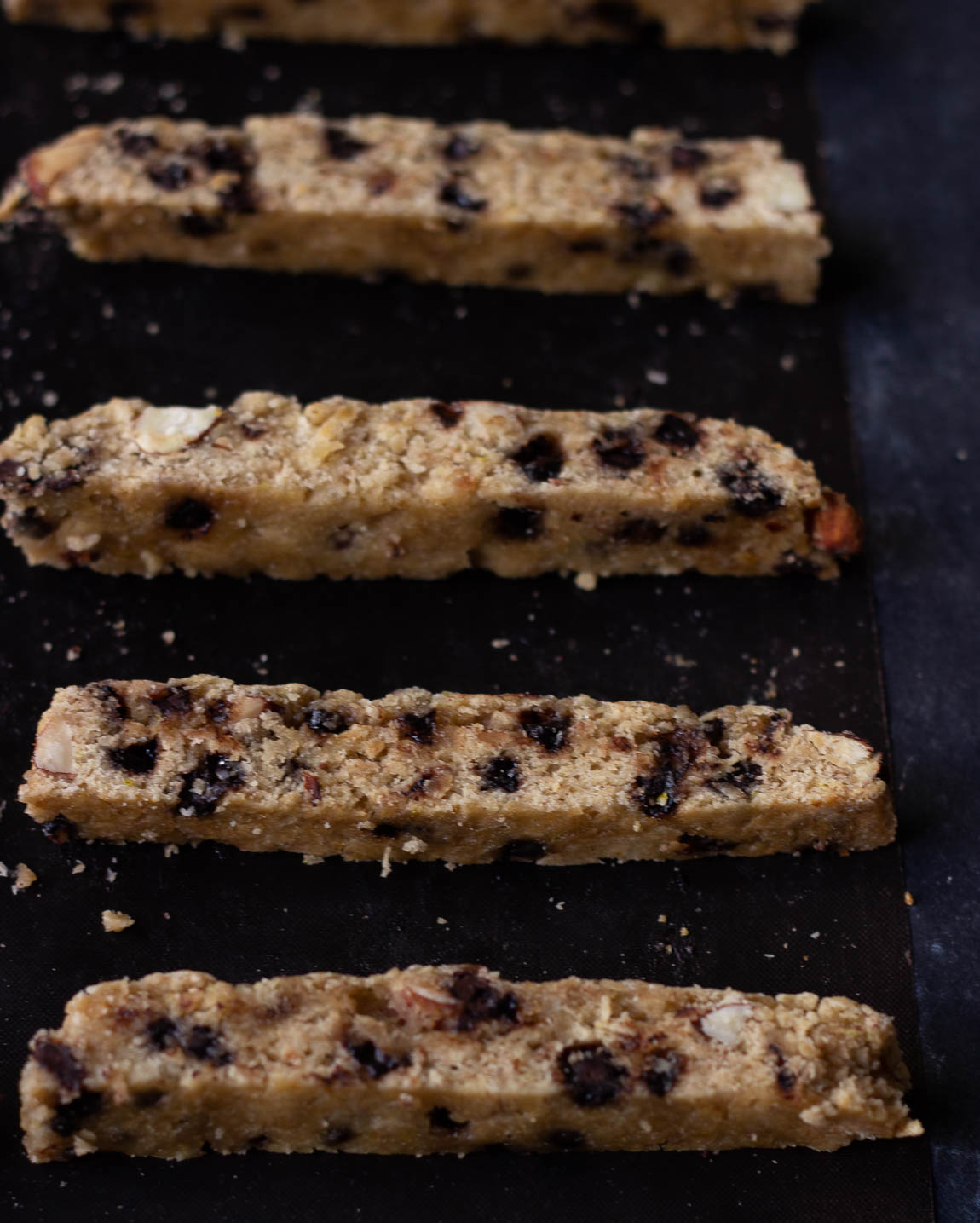 eggless chocolate almond biscotti
