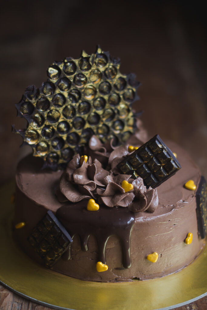 Rich and creamy Eggless Dark Chocolate Mousse Cake! 