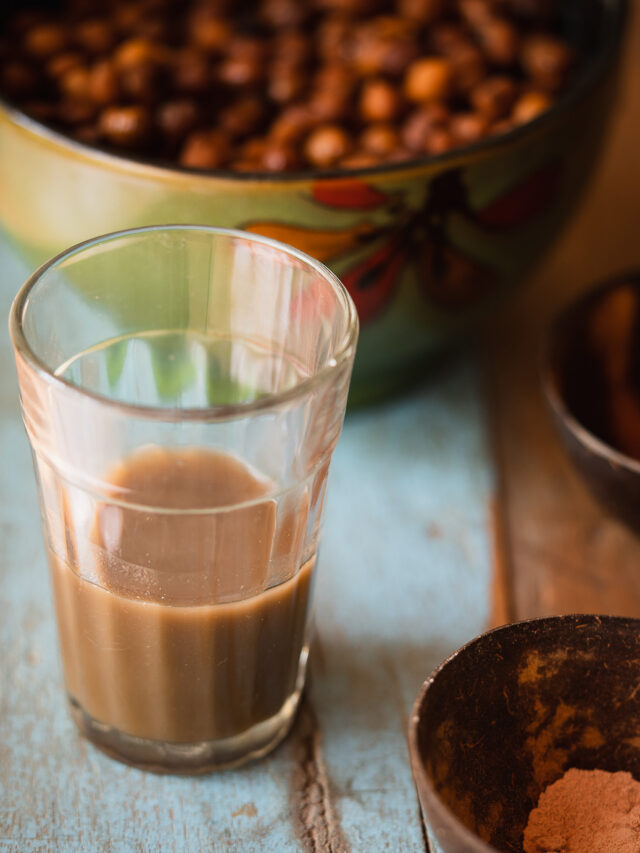 Healthy protein shake made with soaked black chana